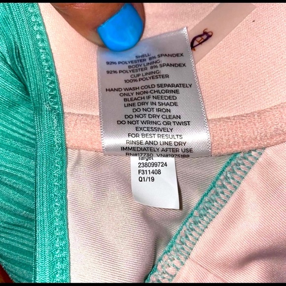 NWT Shade & Shore Green Teal UNDERWIRE BRA Halter 34D - Picture 4 of 5